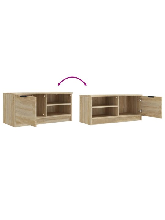 Tv skapītis, ozolkoka krāsa, 80x35x36,5 cm, inženierijas koks