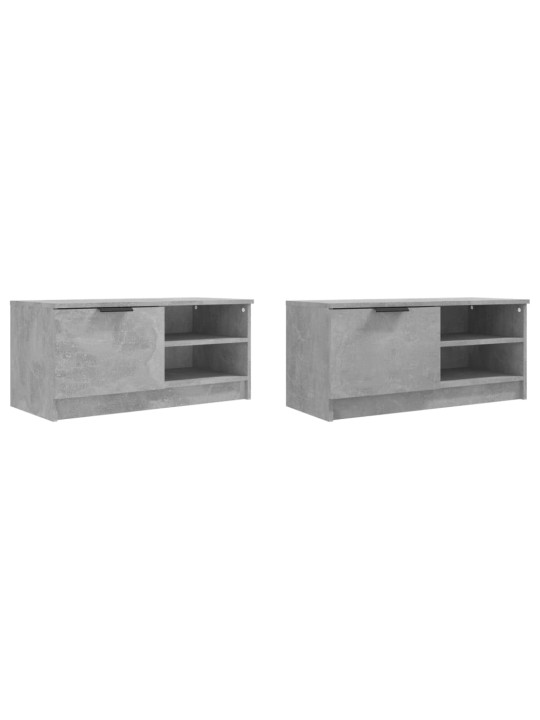 Tv skapīši, 2 gab., pelēki, 80x35x36,5 cm, inženierijas koks