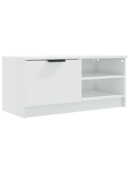 Tv skapītis, spīdīgi balts, 80x35x36,5 cm, inženierijas koks