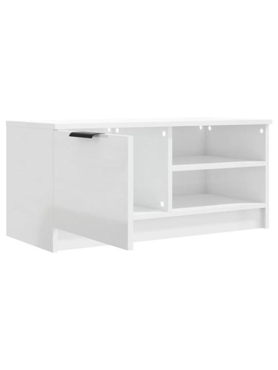 Tv skapītis, spīdīgi balts, 80x35x36,5 cm, inženierijas koks