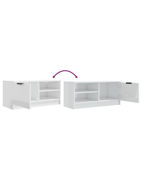 Tv skapītis, spīdīgi balts, 80x35x36,5 cm, inženierijas koks