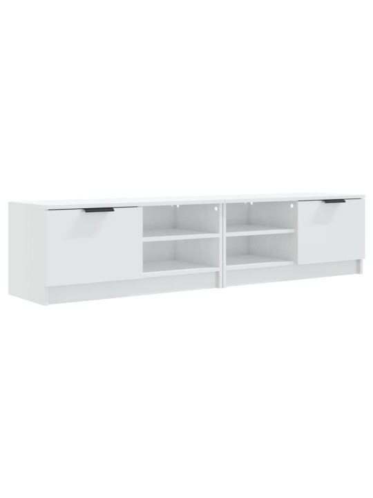 Tv skapīši 2 gab., spīdīgi balti 80x35x36,5cm inženierijas koks