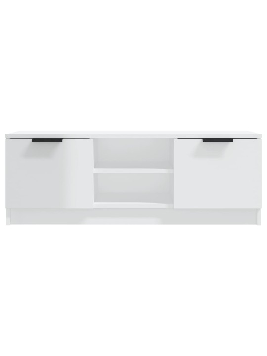 Tv skapītis, spīdīgi balts, 100x31,5x35 cm, inženierijas koks