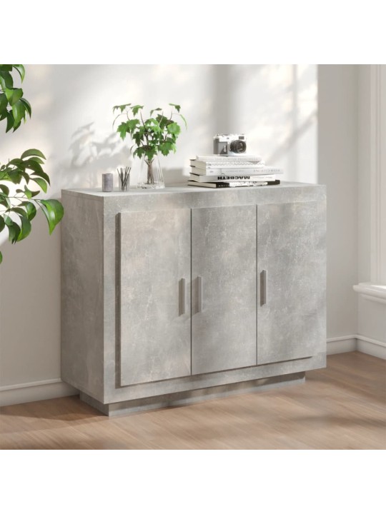 Kumode, betona pelēka, 92x35x75 cm, inženierijas koks