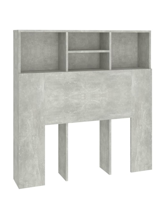 Gultas galvgalis ar plauktu, betona pelēks, 100x19x103,5 cm