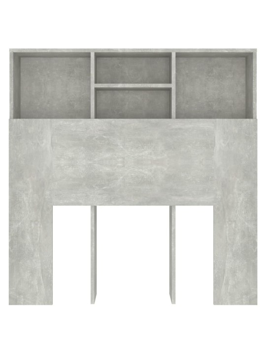 Gultas galvgalis ar plauktu, betona pelēks, 100x19x103,5 cm