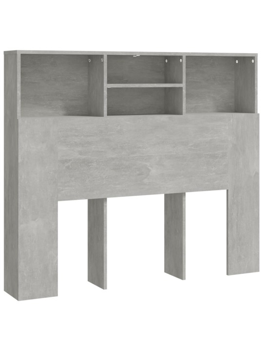 Gultas galvgalis ar plauktu, betona pelēks, 120x19x103,5 cm
