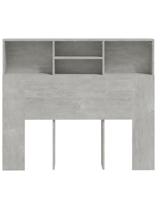 Gultas galvgalis ar plauktu, betona pelēks, 120x19x103,5 cm