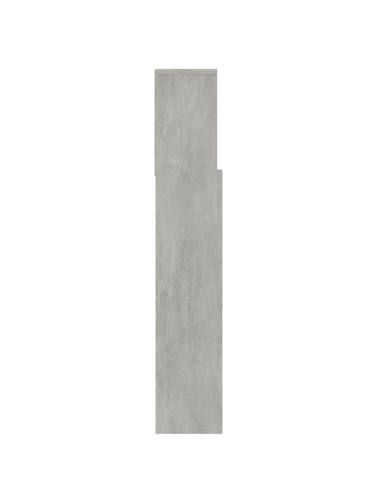 Gultas galvgalis ar plauktu, betona pelēks, 120x19x103,5 cm