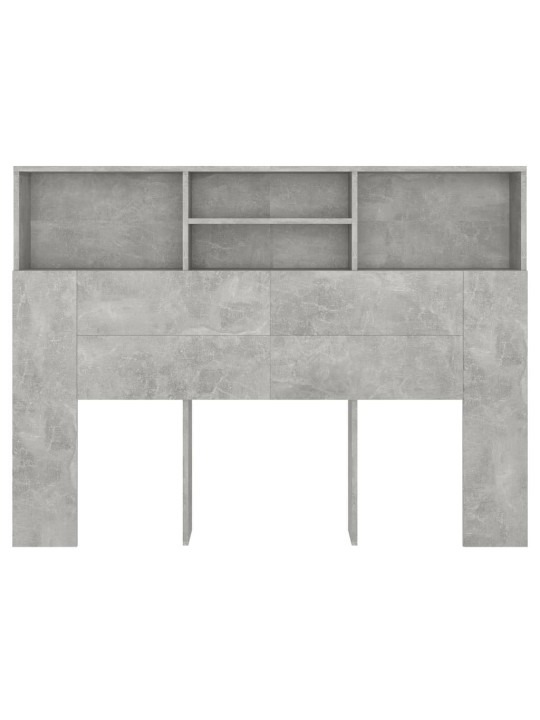 Gultas galvgalis ar plauktu, betona pelēks, 140x19x103,5 cm