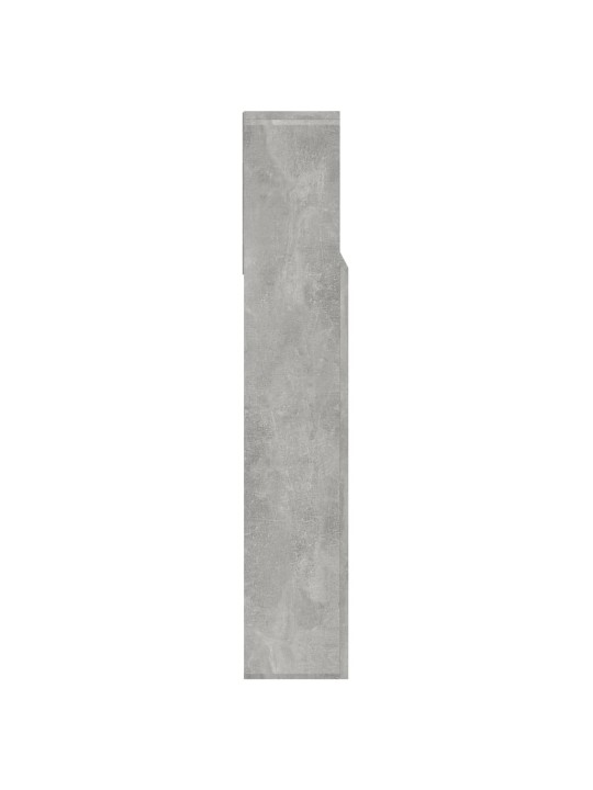 Gultas galvgalis ar plauktu, betona pelēks, 140x19x103,5 cm