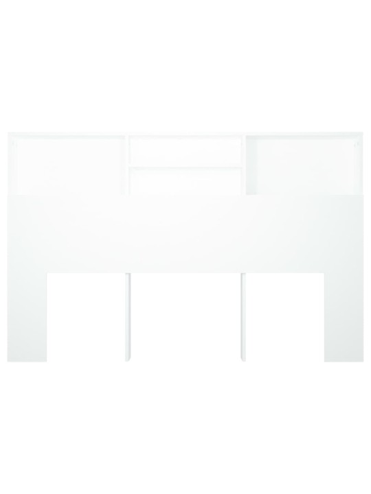 Gultas galvgalis ar plauktu, balts, 160x19x103,5 cm