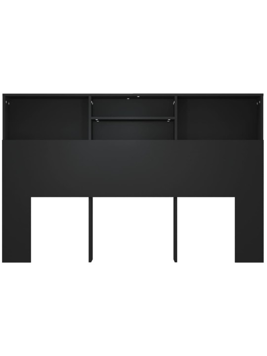 Gultas galvgalis ar plauktu, melns, 160x19x103,5 cm