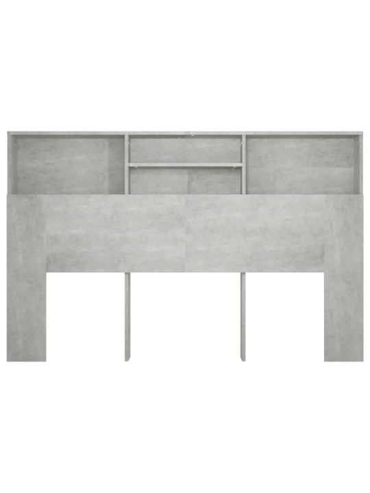 Gultas galvgalis ar plauktu, betona pelēks, 160x19x103,5 cm
