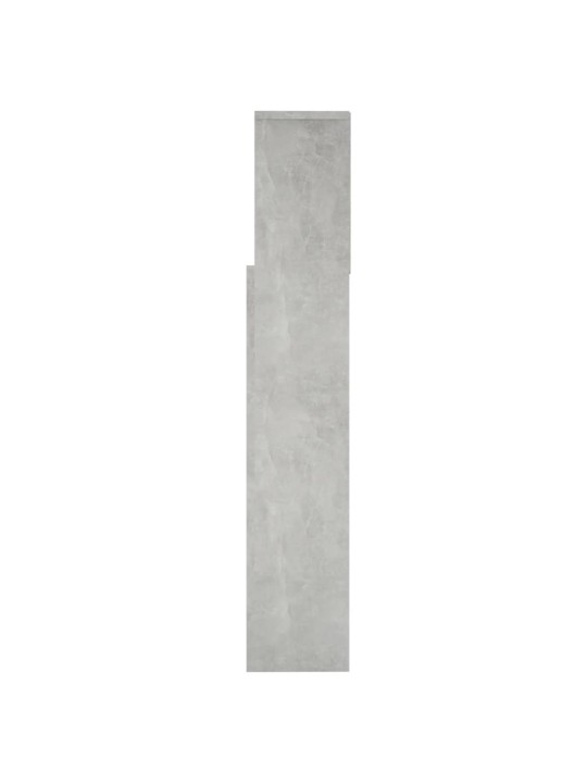 Gultas galvgalis ar plauktu, betona pelēks, 160x19x103,5 cm