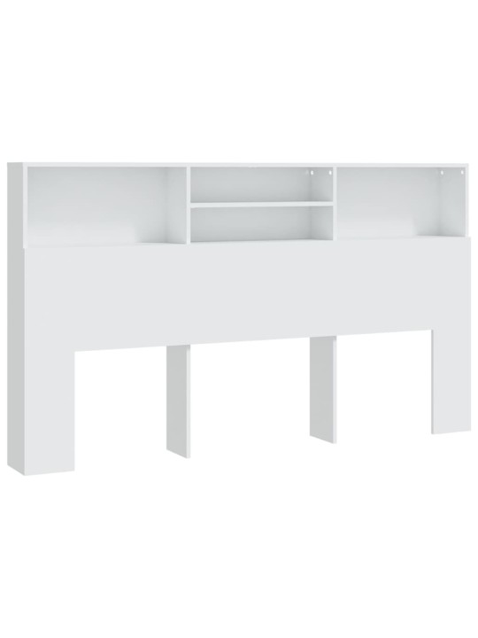 Gultas galvgalis ar plauktu, balts, 180x19x103,5 cm