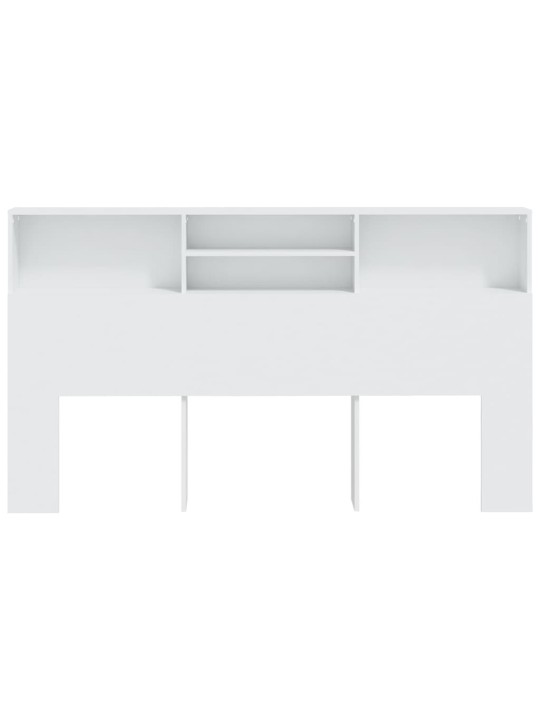 Gultas galvgalis ar plauktu, balts, 180x19x103,5 cm
