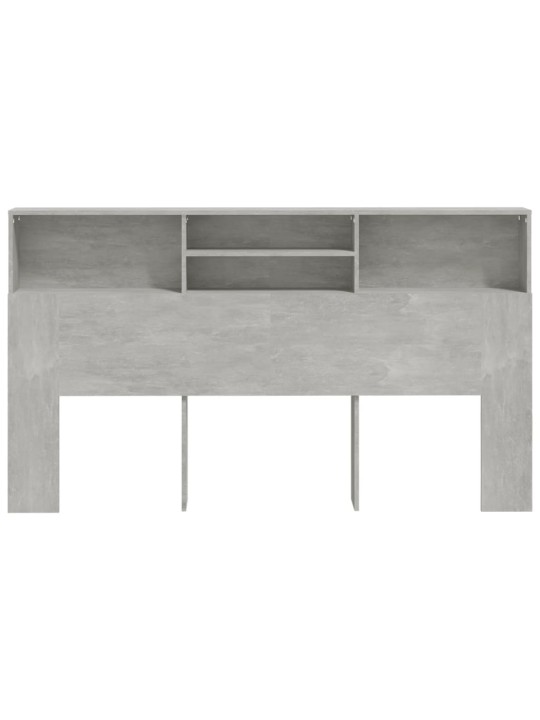 Gultas galvgalis ar plauktu, betona pelēks, 180x19x103,5 cm