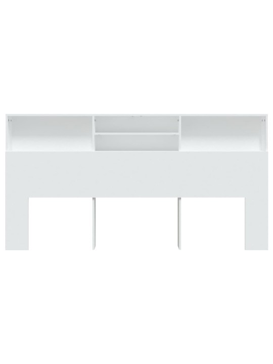 Gultas galvgalis ar plauktu, balts, 200x19x103,5 cm