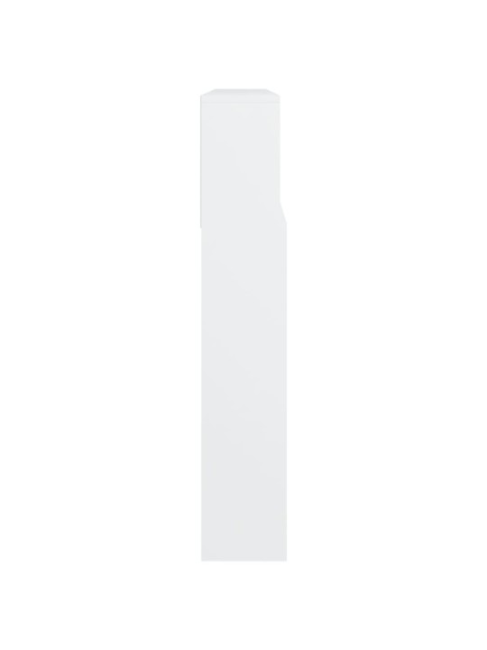 Gultas galvgalis ar plauktu, balts, 220x19x103,5 cm