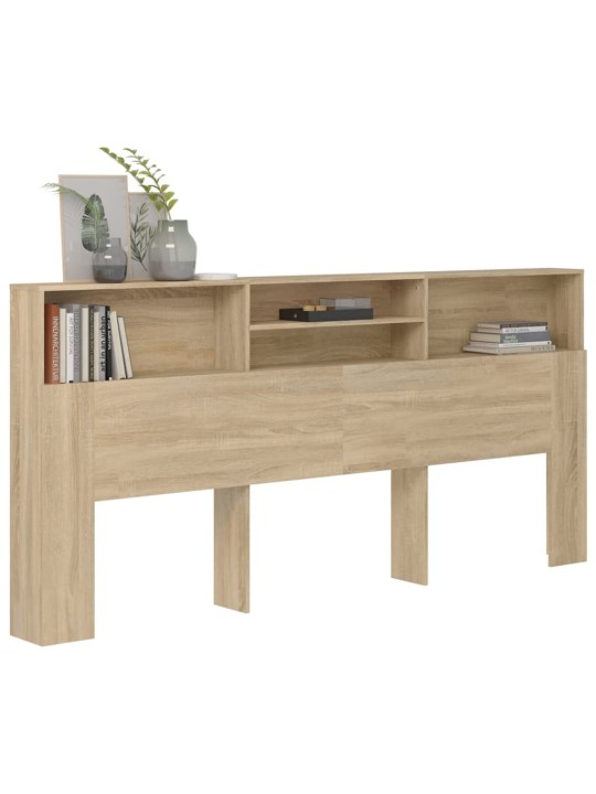 Gultas galvgalis ar plauktu, ozolkoka krāsa, 220x19x103,5 cm
