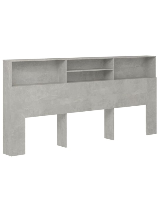 Gultas galvgalis ar plauktu, betona pelēks, 220x19x103,5 cm