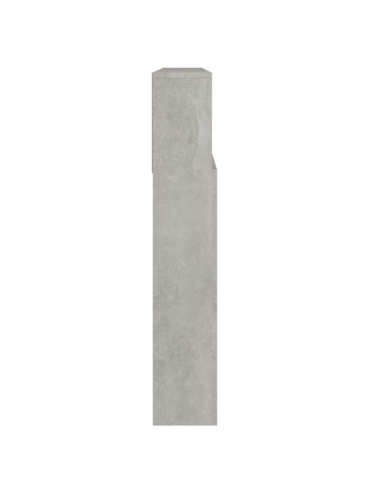 Gultas galvgalis ar plauktu, betona pelēks, 220x19x103,5 cm