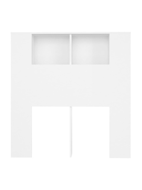 Gultas galvgalis ar plauktu, balts, 100x18,5x104,5 cm