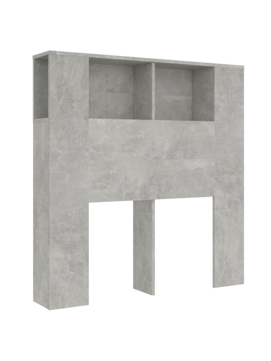 Gultas galvgalis ar plauktu, betona pelēks, 100x18,5x104,5 cm