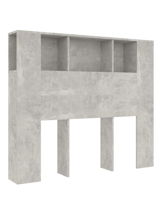 Gultas galvgalis ar plauktu, betona pelēks, 120x18,5x102,5 cm