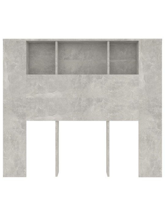 Gultas galvgalis ar plauktu, betona pelēks, 120x18,5x102,5 cm