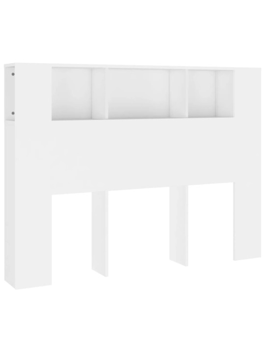 Gultas galvgalis ar plauktu, balts, 140x18,5x104,5 cm