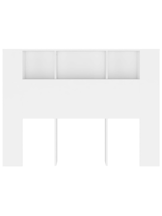 Gultas galvgalis ar plauktu, balts, 140x18,5x104,5 cm