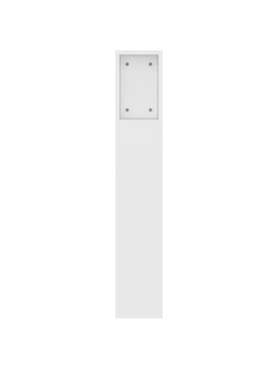 Gultas galvgalis ar plauktu, balts, 140x18,5x104,5 cm