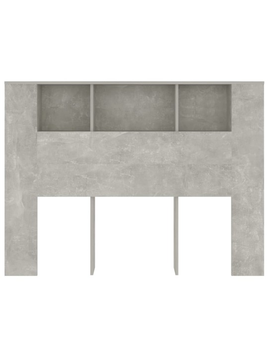 Gultas galvgalis ar plauktu, betona pelēks, 140x18,5x104,5 cm