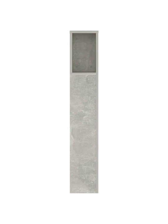 Gultas galvgalis ar plauktu, betona pelēks, 140x18,5x104,5 cm