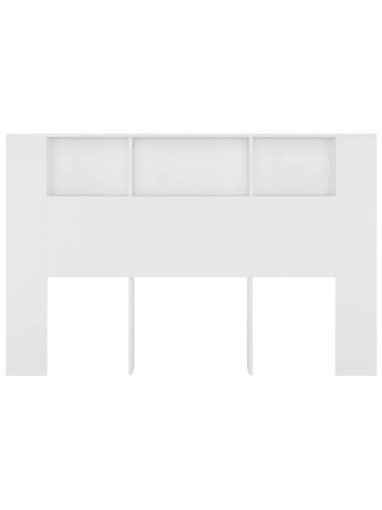 Gultas galvgalis ar plauktu, balts, 160x18,5x104,5 cm