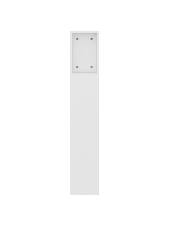 Gultas galvgalis ar plauktu, balts, 160x18,5x104,5 cm