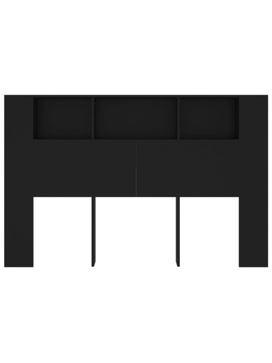 Gultas galvgalis ar plauktu, melns, 160x18,5x104,5 cm