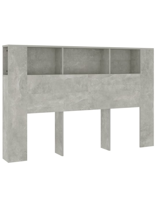Gultas galvgalis ar plauktu, betona pelēks, 160x18,5x104,5 cm