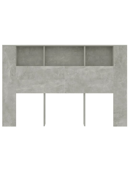 Gultas galvgalis ar plauktu, betona pelēks, 160x18,5x104,5 cm