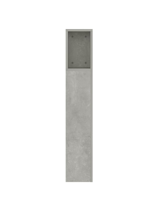 Gultas galvgalis ar plauktu, betona pelēks, 160x18,5x104,5 cm