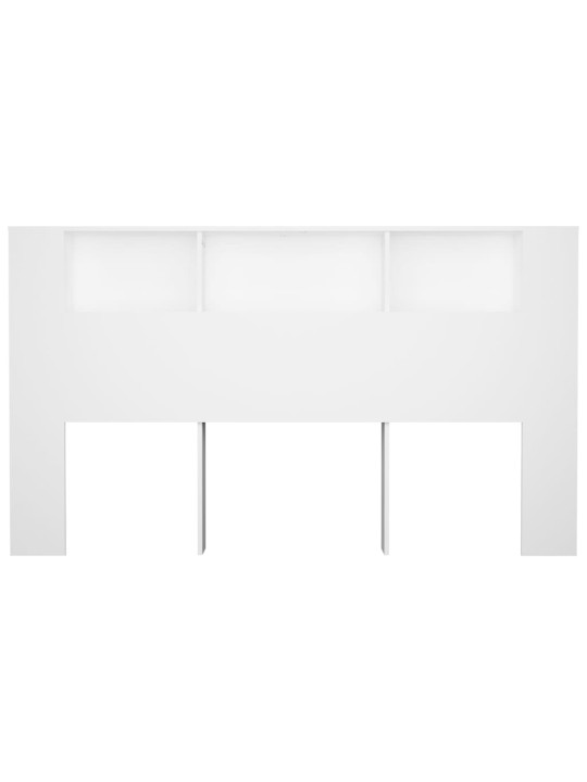 Gultas galvgalis ar plauktu, balts, 180x18,5x104,5 cm