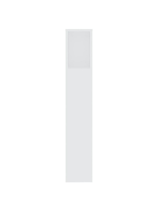 Gultas galvgalis ar plauktu, balts, 200x18,5x104,5 cm
