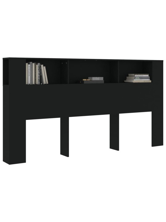 Gultas galvgalis ar plauktu, balts, 200x18,5x104,5 cm