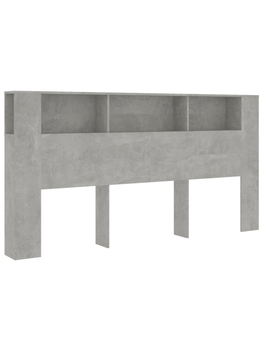 Gultas galvgalis ar plauktu, betona pelēks, 200x18,5x104,5 cm