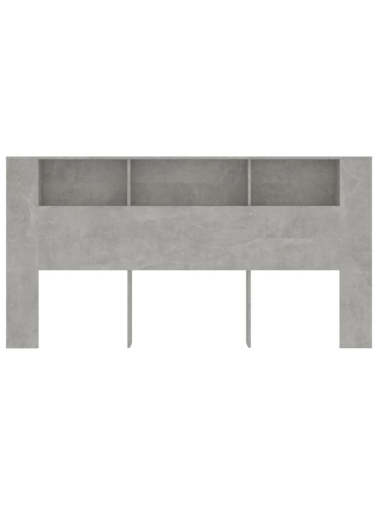 Gultas galvgalis ar plauktu, betona pelēks, 200x18,5x104,5 cm