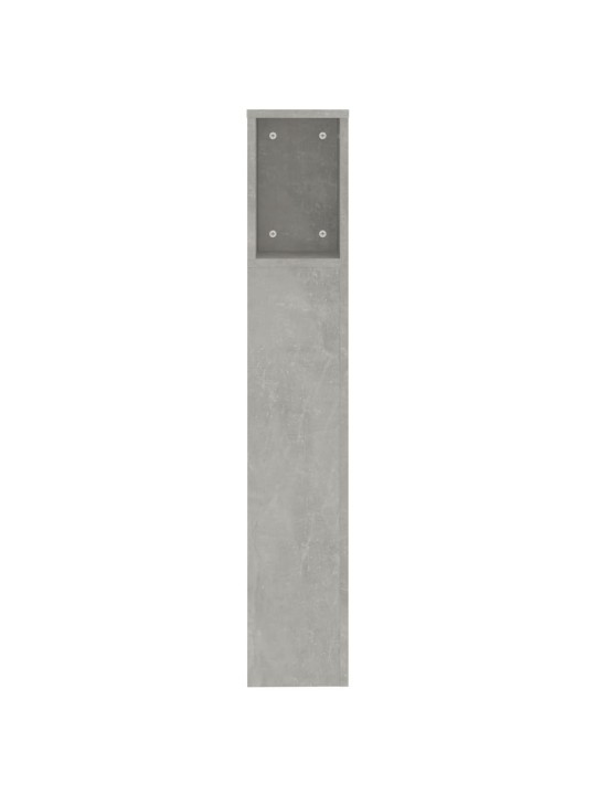 Gultas galvgalis ar plauktu, betona pelēks, 200x18,5x104,5 cm