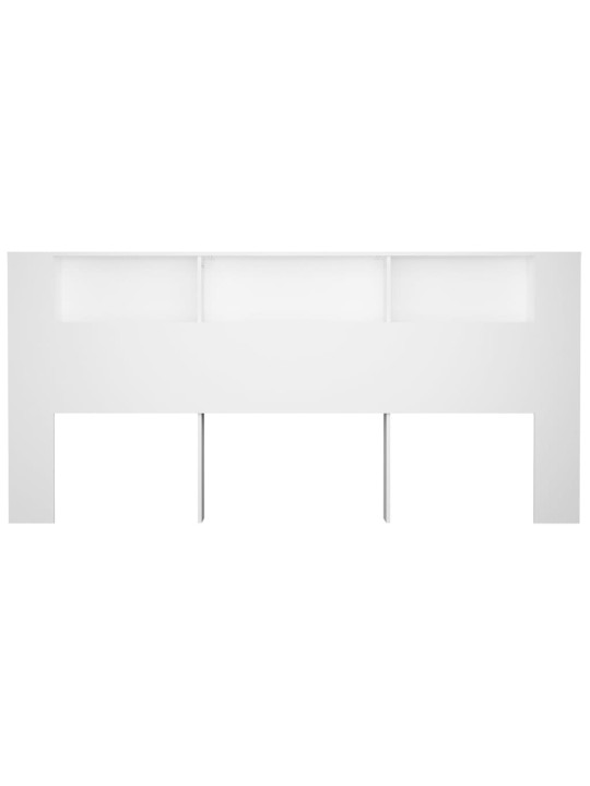 Gultas galvgalis ar plauktu, balts, 220x18,5x104,5 cm