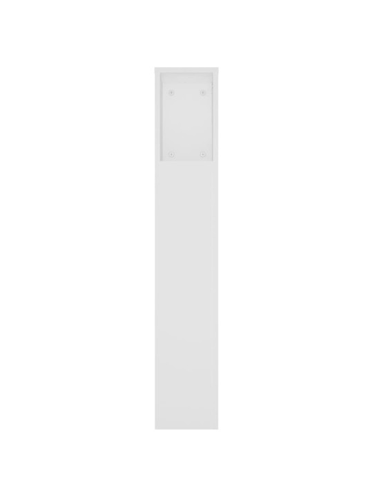 Gultas galvgalis ar plauktu, balts, 220x18,5x104,5 cm
